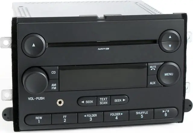 Alt view image 2 of 5 - Ford Mercury 2006-2007 Radio AM FM mp3 CD w Auxiliary Input 6E5T-18C869-AK