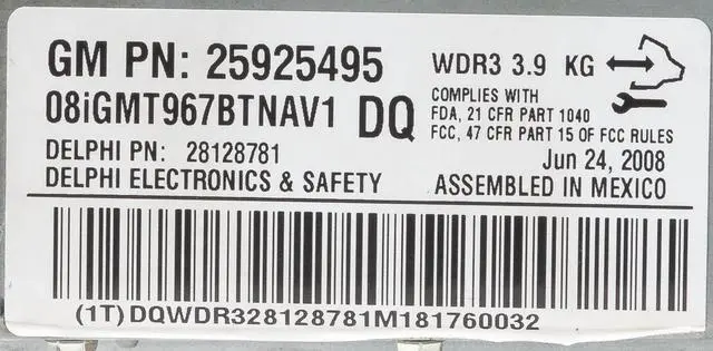 Alt view image 5 of 5 - 2008 Buick Enclave AM FM Radio CD MP3 Player DVD Navigation Aux 25925495 Opt U3R