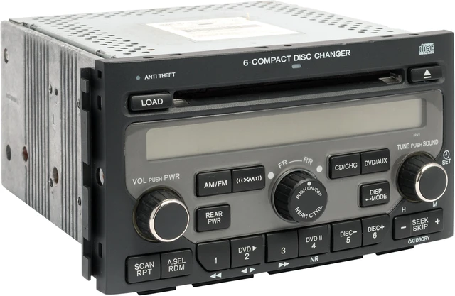 Alt view image 3 of 5 - 2006-2008 Honda Pilot AM FM Radio XM 6 Disc CD Player 39100-S9V-A800 OPT 1PV1