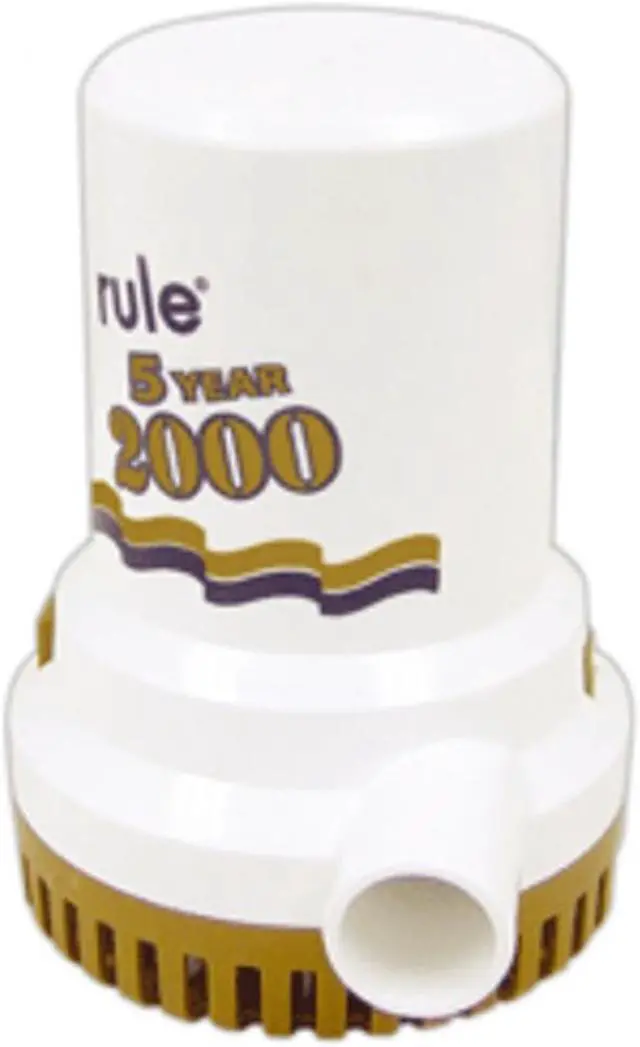 Alt view image 2 of 6 - RULE 2000 GPH GOLD SERIES NON  AUTOMATIC BILGE PUMP  09