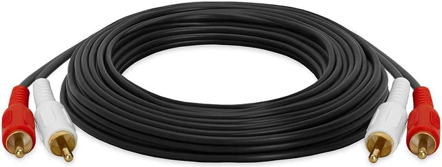 Alt view image 2 of 6 - Cmple - 2 RCA to 2 RCA Cables 25ft, Male to Male RCA Cable Stereo Audio Speaker Cable RCA Red and White Cables Double RCA Subwoofer Cable for Car Stereo, Marine Audio, Audio Mixer, Amplifier - Black