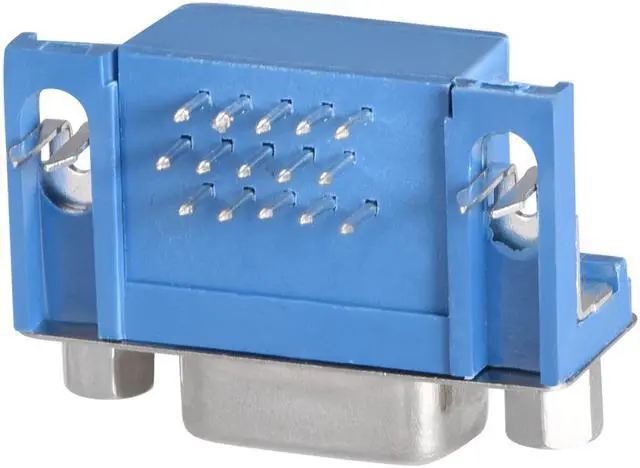 Alt view image 3 of 4 - D-sub Connector Female Socket 15-pin 3-row Right Angle Port Terminal Breakout for Mechanical Equipment Blue Pack of 10