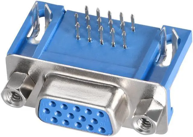 Main image of D-sub Connector Female Socket 15-pin 3-row Right Angle Port Terminal Breakout for Mechanical Equipment Blue Pack of 10