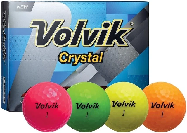 Alt view image 3 of 5 - Volvik Crystal 3 Pc Assorted Golf Balls-Pink/Org/ Yellow/Grn - 9733