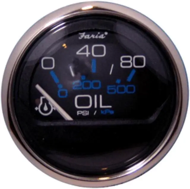 Alt view image 6 of 9 - FARIA BEEDE INSTRUMENTS 13702 Faria 2" Oil Pressure Gauge - 80 PSI - Chesapeake Black SS