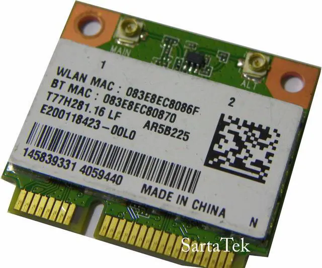Main image of Sony OEM 145839331 b/g/n WLAN Bluetooth PCIe Half AR5B225 T77H281 -in Stock 100+