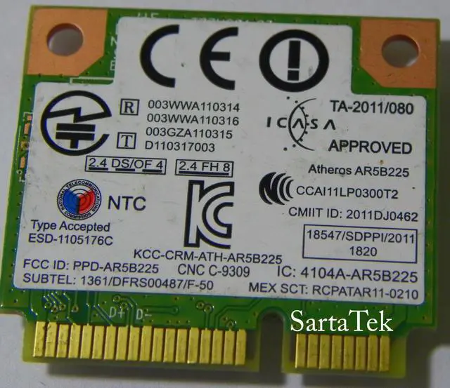 Alt view image 3 of 3 - Sony OEM 145839331 b/g/n WLAN Bluetooth PCIe Half AR5B225 T77H281 -in Stock 100+