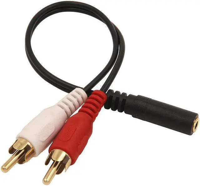 Alt view image 2 of 7 - 3.5mm Female to 2 RCA Male Stereo Audio Y Cable 2-Pack Gold Plated Adapter Compatible for TV Smartphones MP3 Tablets Speakers Home Theater (8 inch)