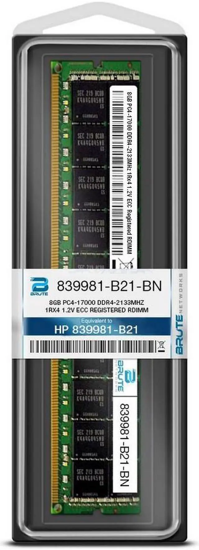 Alt view image 3 of 4 - 839981-B21 - HP Compatible 8GB PC4-17000 DDR4-2133MHz 1Rx4 1.2V ECC Registered RDIMM