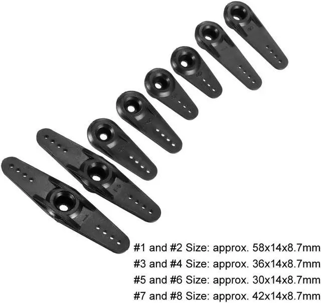 Alt view image 3 of 5 - Plastic Servo Arm 24T Black, 3mm Hole Single / Double Arm for 1 Set