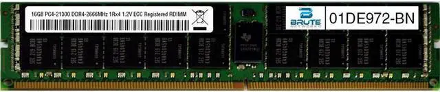 Main image of 01DE972 - Lenovo Compatible 16GB PC4-21300 DDR4-2666MHz 1Rx4 1.2V ECC Registered RDIMM