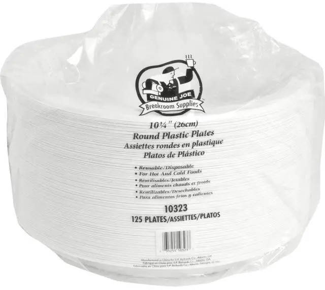Alt view image 3 of 7 - Plastic Plates Reusable/Disposable 10-1/4" 125/PK White