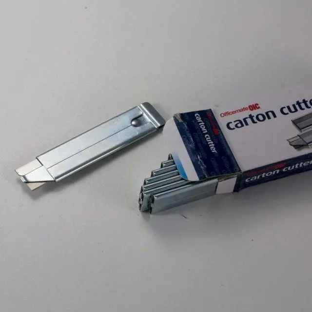 Alt view image 6 of 12 - Officemate International Corp OIC94966 Carton Cutter- Single-Sided Razor Blade- 4in.x.13in.x.88in.
