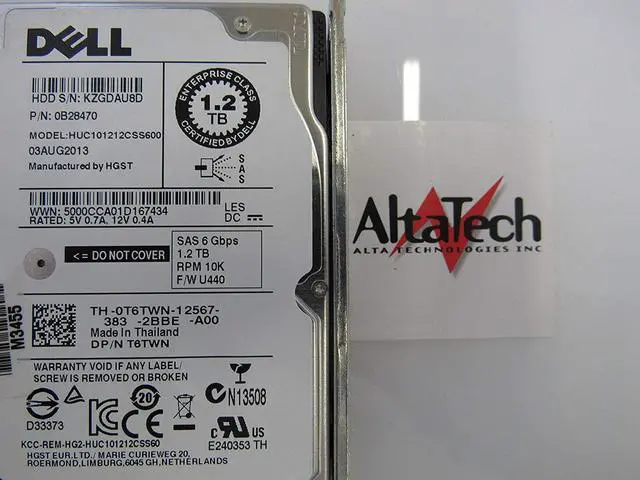 Alt view image 3 of 5 - T6TWN Dell 1.2-TB 6G 10K 2.5 SAS w/G176J