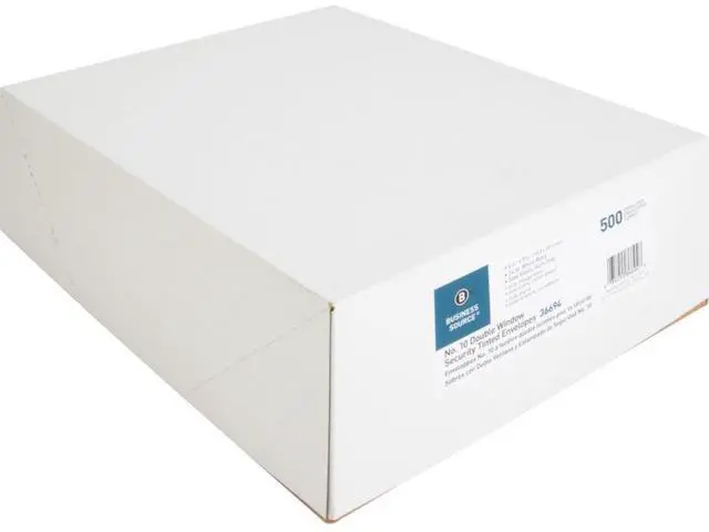 Alt view image 2 of 17 - Business Source Double Window Envelope No. 10 4-1/8"x9-1/2" 500/BX White 36694