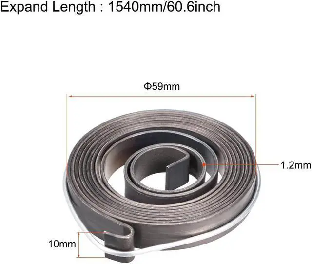 Alt view image 3 of 4 - Drill Press Spring Drill Press Quill Feed Return Coil Spring Assembly Spring Steel Chemical Blackening Finish 1540mm Expand Long 64 x 10 x 1.2mm