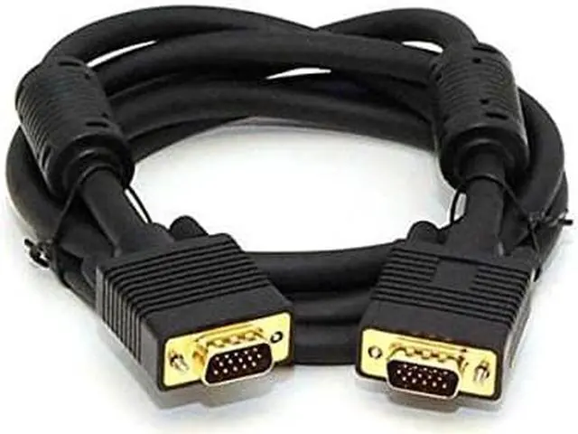 Alt view image 3 of 17 - Monoprice Super VGA Monitor Cable - 6 Feet - Black | Male to Male with Ferrite Cores (Gold Plated)