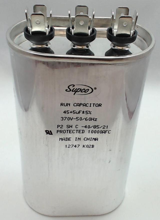 Main image of Dual Run Capacitor, Oval, 45 + 5 Mfd., 370 Volt, CD45+5X370