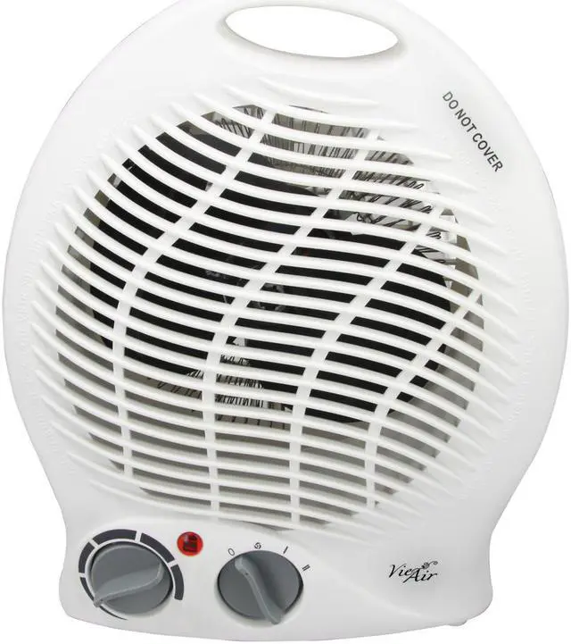 Alt view image 2 of 10 - vie air 1500w portable 2settings white home fan heater with adjustable thermostat