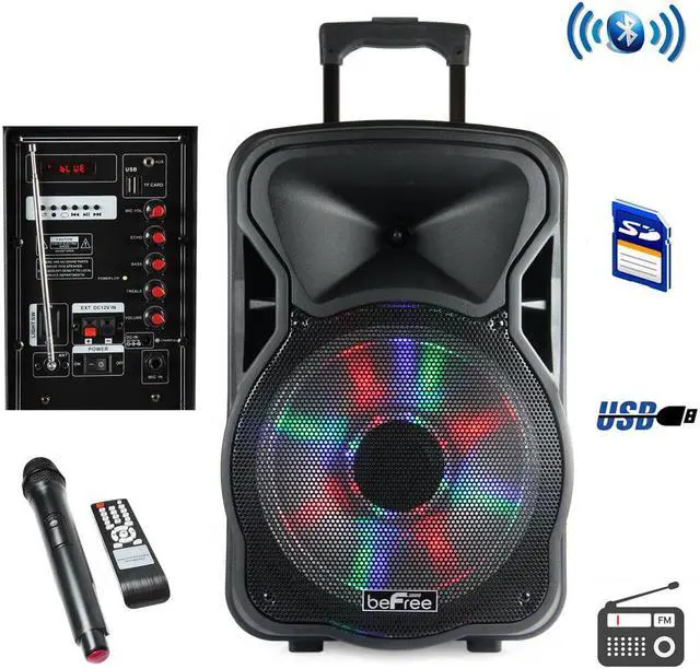 Alt view image 3 of 14 - Befree Sound BFS-4400 12 in Bluetooth Rechargeable Party Speaker with Illuminatiing Light