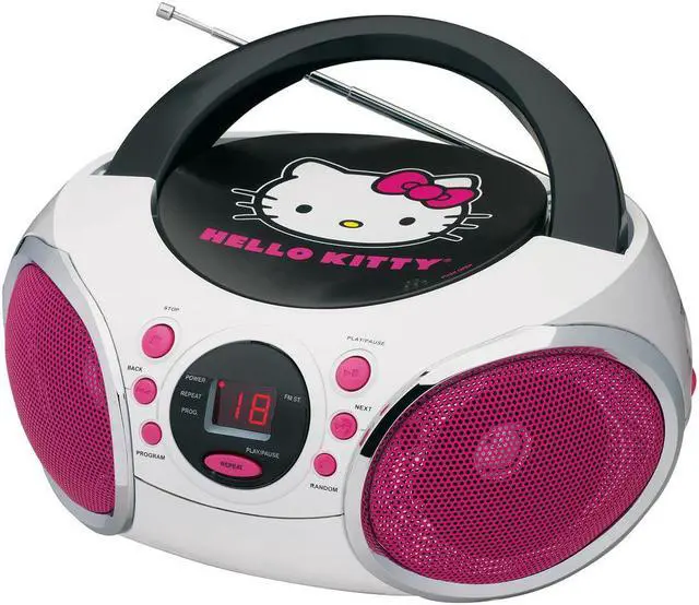 Alt view image 4 of 4 - Hello Kitty KT2026-MBY Portable Stereo CD Boombox with AM/FM Radio Speaker