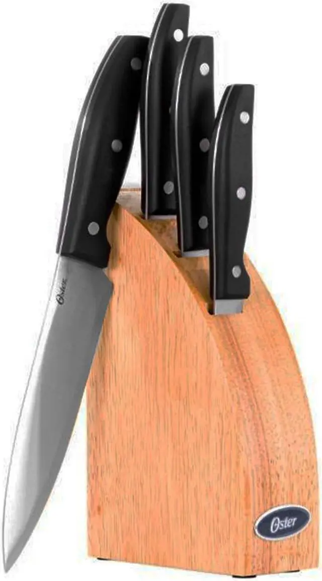 Alt view image 2 of 6 - Oster 62377.05 5 Piece Granger Cutlery Set with Halfmoon Natural Wood Block