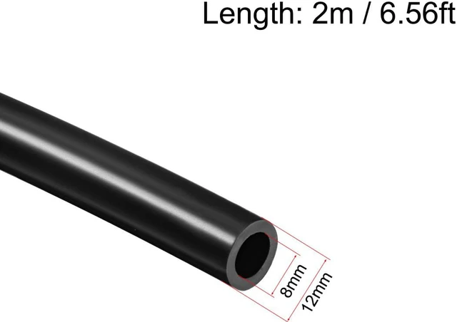 Alt view image 2 of 2 - Silicone Tubing 8mm ID X 12mm OD 6.56ft 2m Flexible Silicon Rubber Tube Air Hose Pipe for Pump Transfer Black
