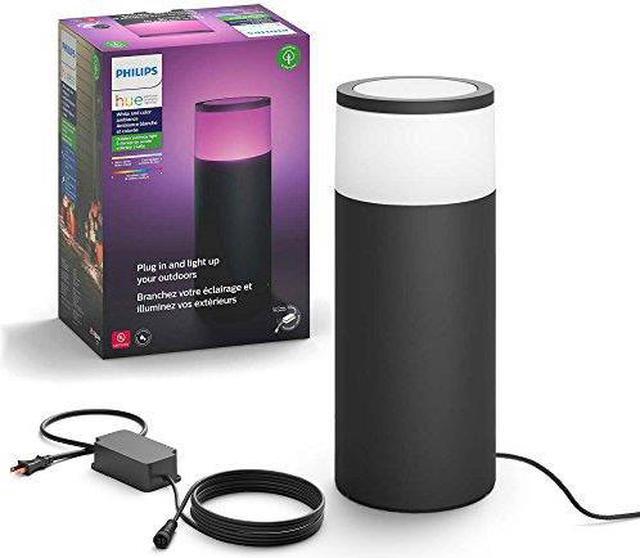 Alt view image 7 of 19 - Hue White and Color Ambiance Calla Waterproof Black Outdoor Smart Integrated LED Bollard Landscape Path Light Extension