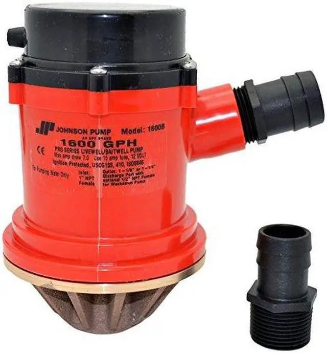 Alt view image 2 of 3 - JOHNSON PUMP PRO SERIES 1600 GPH LIVEWELL/BAITWELL PUMP 12V 16004B
