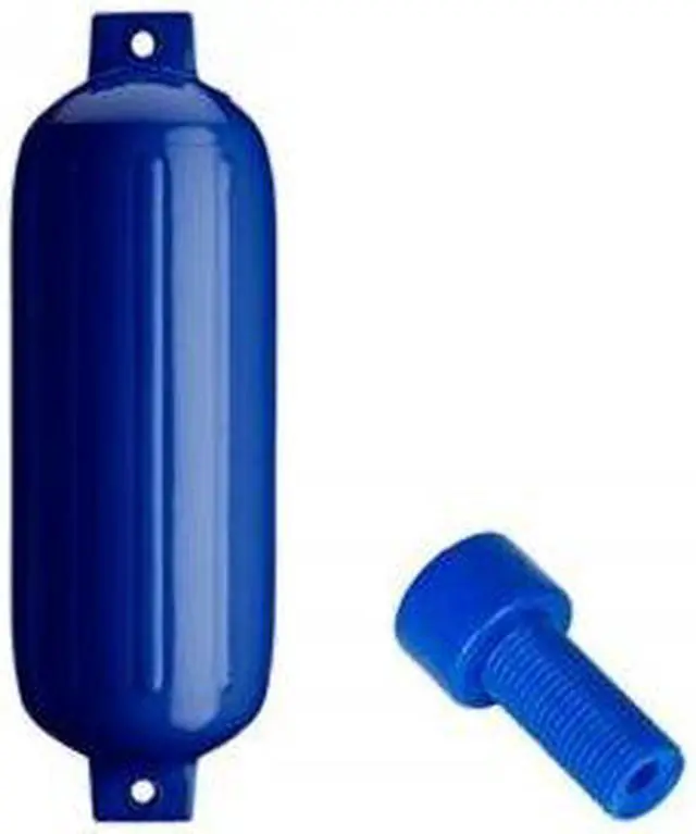 Alt view image 3 of 3 - Polyform G-5 Twin Eye Fender - Cobalt Blue Twin Eye Fender - Cobalt Blue with Air Adapter