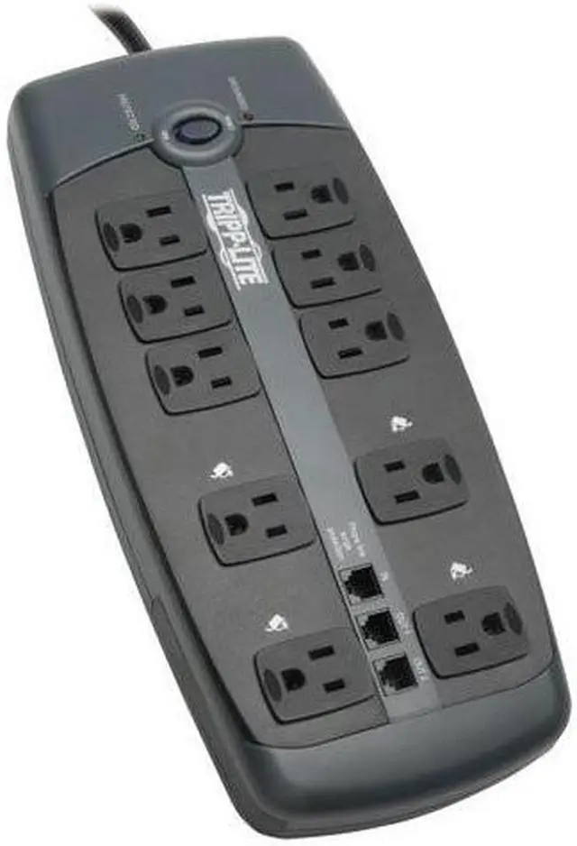 Alt view image 2 of 20 - Tripp Lite TLP1008TEL 8ft. 10 Outlets 2395 Joules Protect It! Surge Suppressor