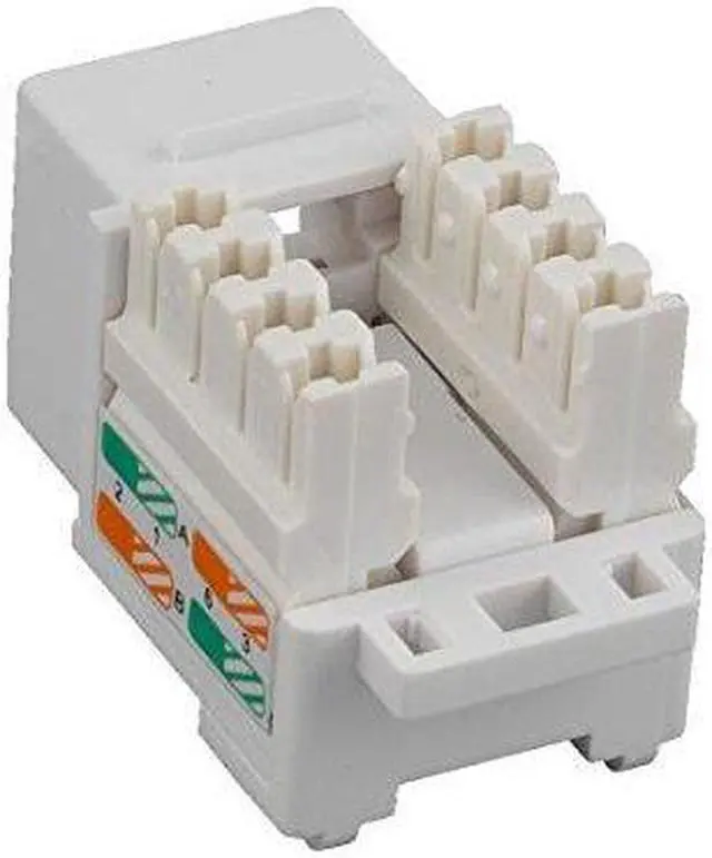 Alt view image 3 of 3 - iMBAPrice (10-Pack) Cat6 RJ45 Punch-Down Keystone Jack in (White)