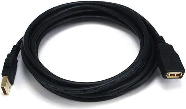 Alt view image 4 of 18 - Monoprice USB 2.0 Extension Cable - 10 Feet - Black | Type-A Male to USB Type-A Female, 28/24AWG, Gold Plated Connectors