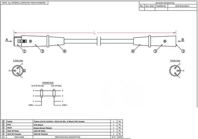Main image of iMBAPrice 15 Feet XLR 3 Pin Microphone Cable, 3P Male/Female (28 Wire Gauge)