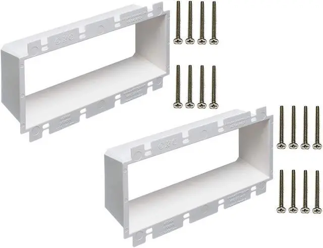 Main image of iMBAPrice BE4-2 (4-Gang) Electrical Power Outlet Box Extender, White (Made in USA)