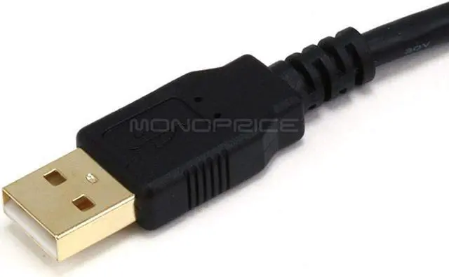 Alt view image 6 of 18 - Monoprice USB 2.0 Extension Cable - 10 Feet - Black | Type-A Male to USB Type-A Female, 28/24AWG, Gold Plated Connectors