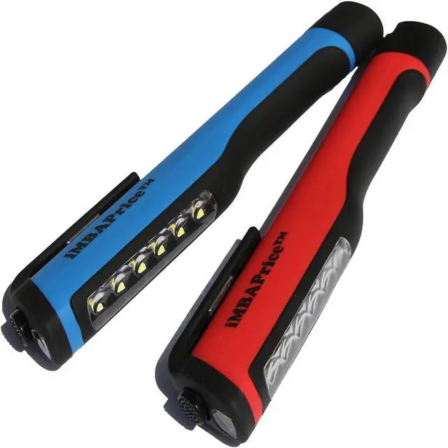 Alt view image 2 of 2 - iMBAPrice Super Bright 6+1 LED Flashlight with Magnetic Clip - Red (Camping/Hunting/Fishing/Nightlight/Car Repair/Emerge