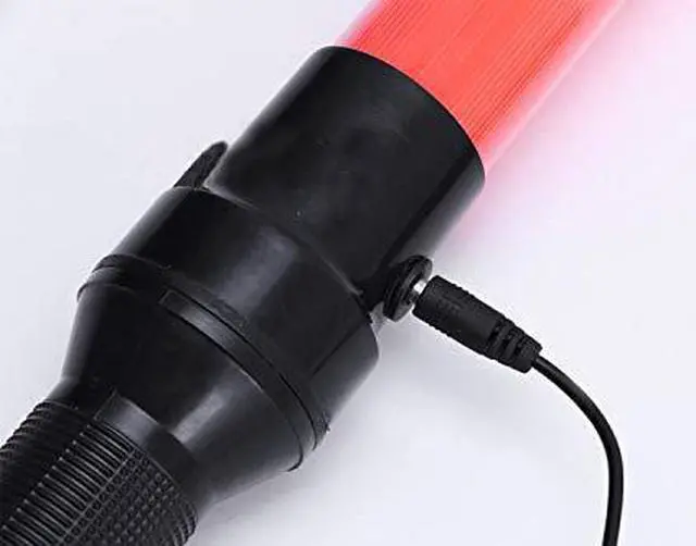 Alt view image 4 of 4 - iMBAPrice (2-Pack) 21" Long Traffic Safety Rechargeable Flashing LED Light Control Wand Baton Flashlight with Blinking a