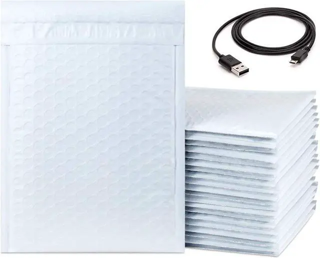 Alt view image 2 of 2 - iMBAPrice - 25 (#00) 5" x 10" Poly Bubble MAILERS Padded ENVELOPES 5 x 10 + (Free USB Cable) - Total 25 Envelopes