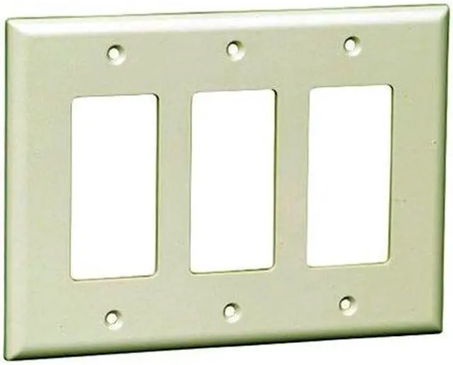 Main image of iMBAPrice 3-Gang (Light Almond) Decora/GFCI Device Decora Style Wallplate/Standard Size/Thermoset/Device Mount