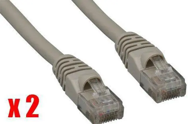 Main image of iMBAPrice (Pack of 2) Gray 25 Feet CAT5e RJ45 Patch Ethernet Network Cable For PC, Mac, Laptop, PS2, PS3, XBox, and XBo