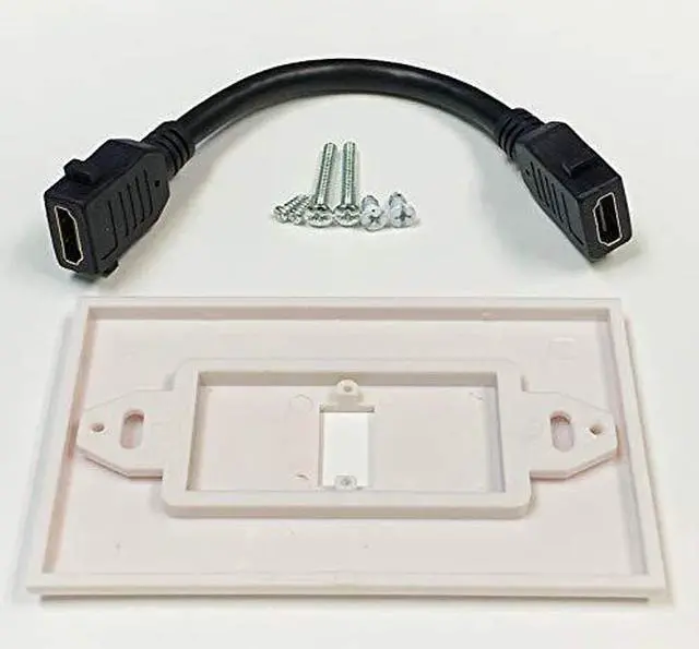 Alt view image 2 of 6 - iMBAPrice - HDMI Pigtail Wall Plate Built-in Flexible Hi-Speed HDMI Cable with Ethernet Single Port (1 Port) White