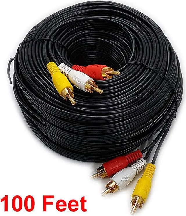 Alt view image 3 of 4 - iMBAPrice (100 Feet) Long 3RCA Composite Video Audio A/V AV Cable - Gold Plated