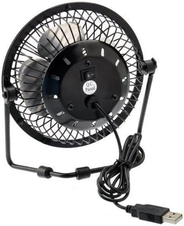 Alt view image 4 of 5 - iMBAPrice (Pack of 2) 4" USB Mini Desktop Metal Fan with ON/OFF Switch for PC/Laptop (Black)