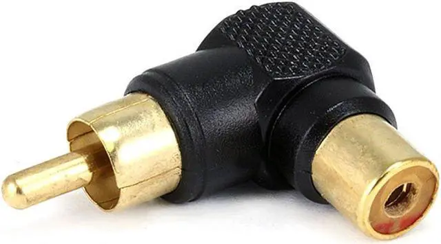 Main image of Monoprice RCA Plug to RCA Jack Adapter, Gold Plated (Right Angle)