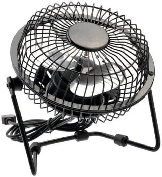 Alt view image 5 of 5 - iMBAPrice (Pack of 2) 4" USB Mini Desktop Metal Fan with ON/OFF Switch for PC/Laptop (Black)
