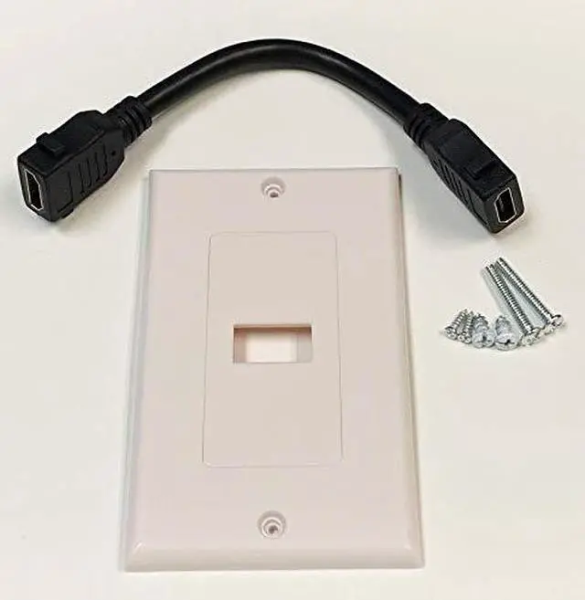 Alt view image 3 of 6 - iMBAPrice - HDMI Pigtail Wall Plate Built-in Flexible Hi-Speed HDMI Cable with Ethernet Single Port (1 Port) White