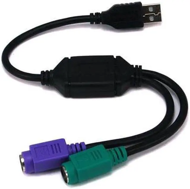 Main image of iMBAPrice USB to Dual PS/2 Adapter, for Mouse and Keyboard - Black