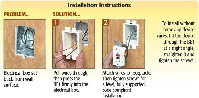 Alt view image 2 of 3 - iMBAPrice BE3-1 (3-Gang) Electrical Power Outlet Box Extender, White (Made in USA)