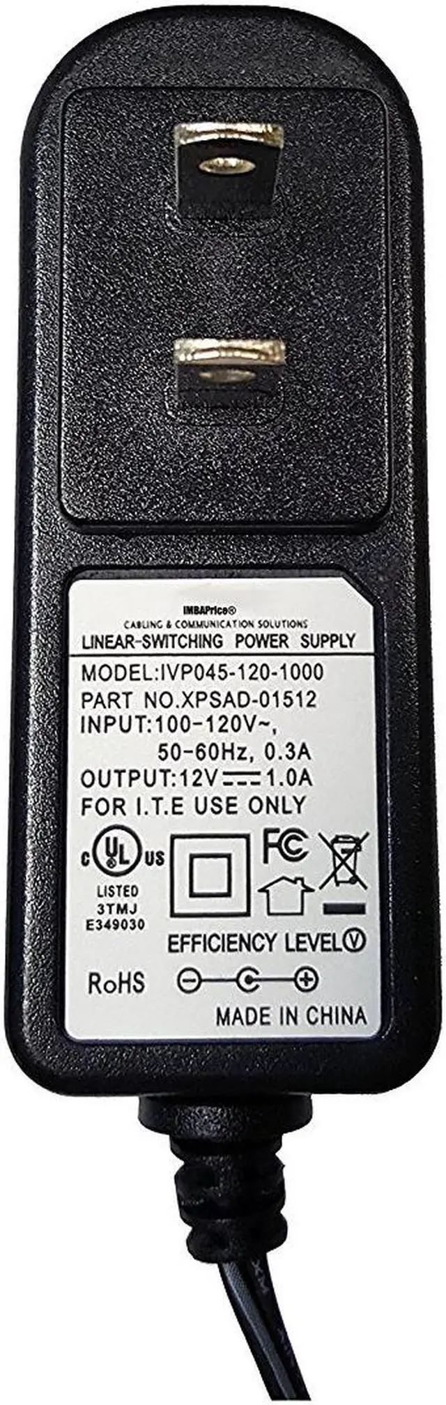 Alt view image 3 of 5 - Amamax® Wall Adapter Power Supply - 12VDC 1A, 5.5mm - 2.1mm Plug UL Listed